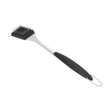 Barbecue Grill Brush Scraper Long Handle Stainless Steel Silver No Scratch Cleaning Portable for BBQ Grilling