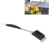 Barbecue Grill Brush Scraper Long Handle Stainless Steel Silver No Scratch Cleaning Portable for BBQ Grilling - Extra Image