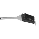 Barbecue Grill Brush Scraper Long Handle Stainless Steel Silver No Scratch Cleaning Portable for BBQ Grilling
