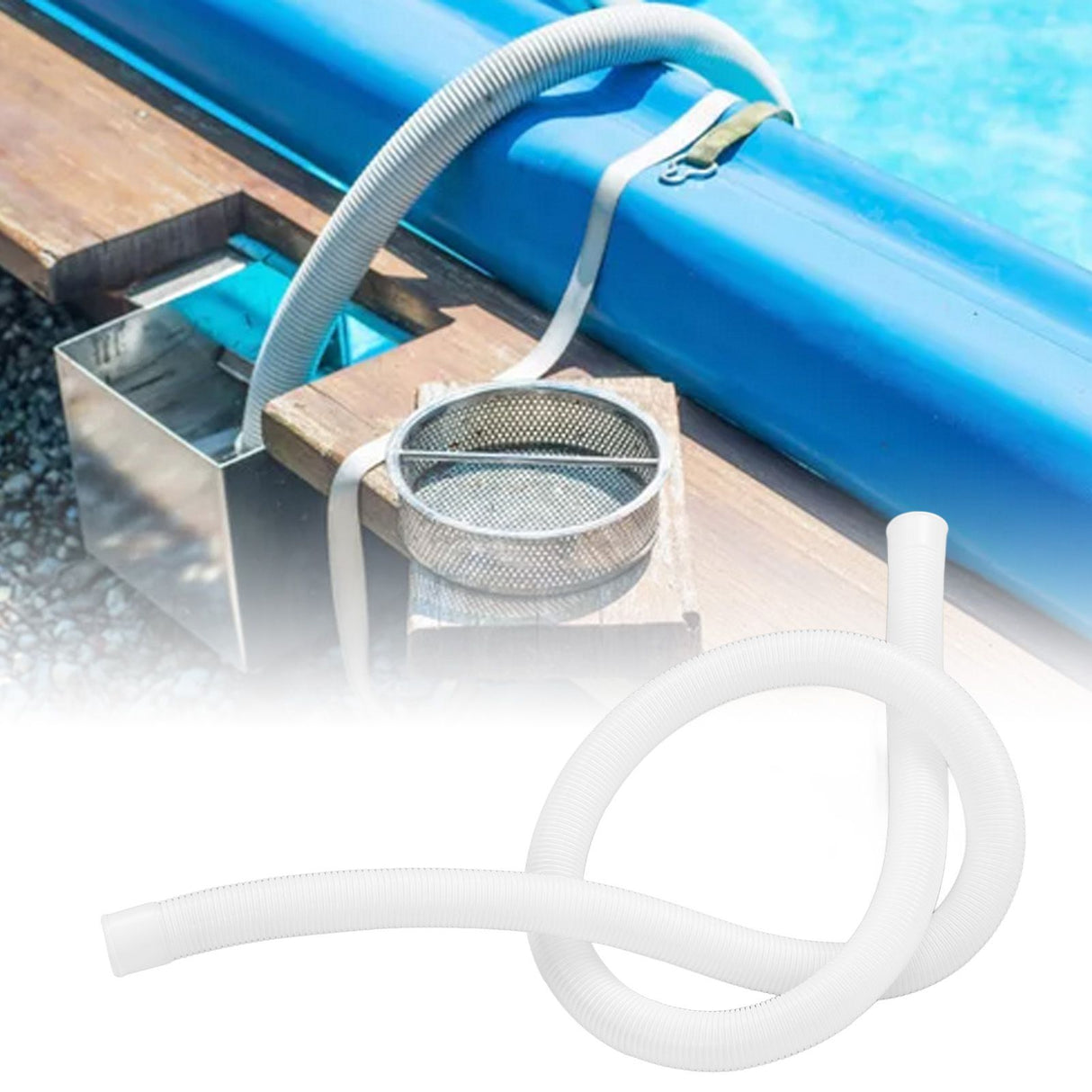 Pool Hose Adjustable Length Wear Resistant Preservative Pool Filter Pump Hose with Buckle for Swimming Pool
