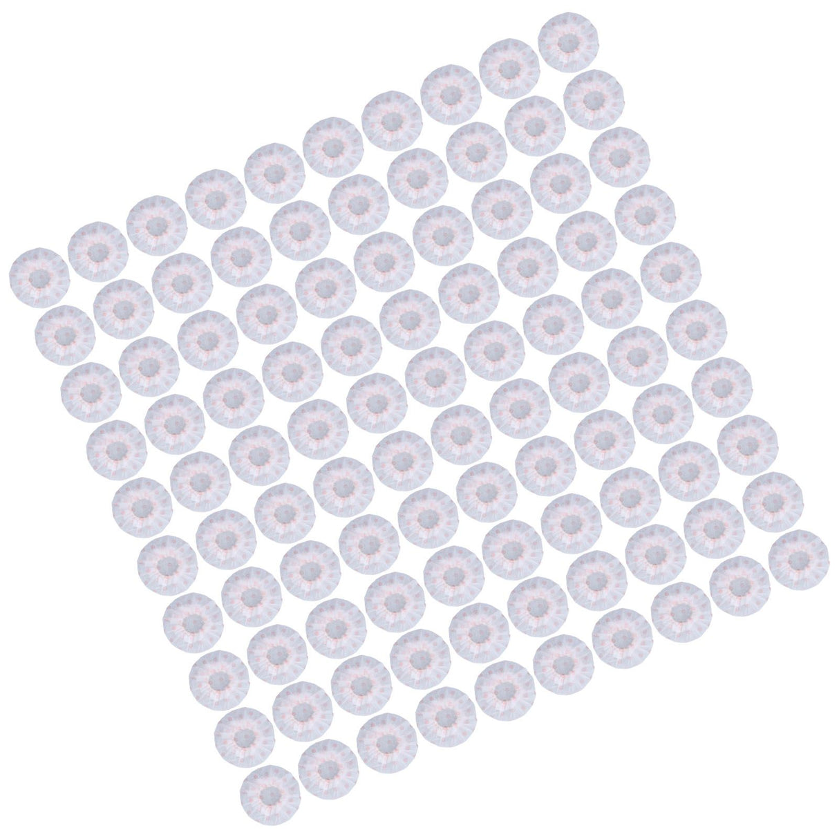 100Pcs Microphone Cover Dust Sweat Resistant Disposable Excellent Elasticity Reduce Noise Microphone CapsWhite Red Dot