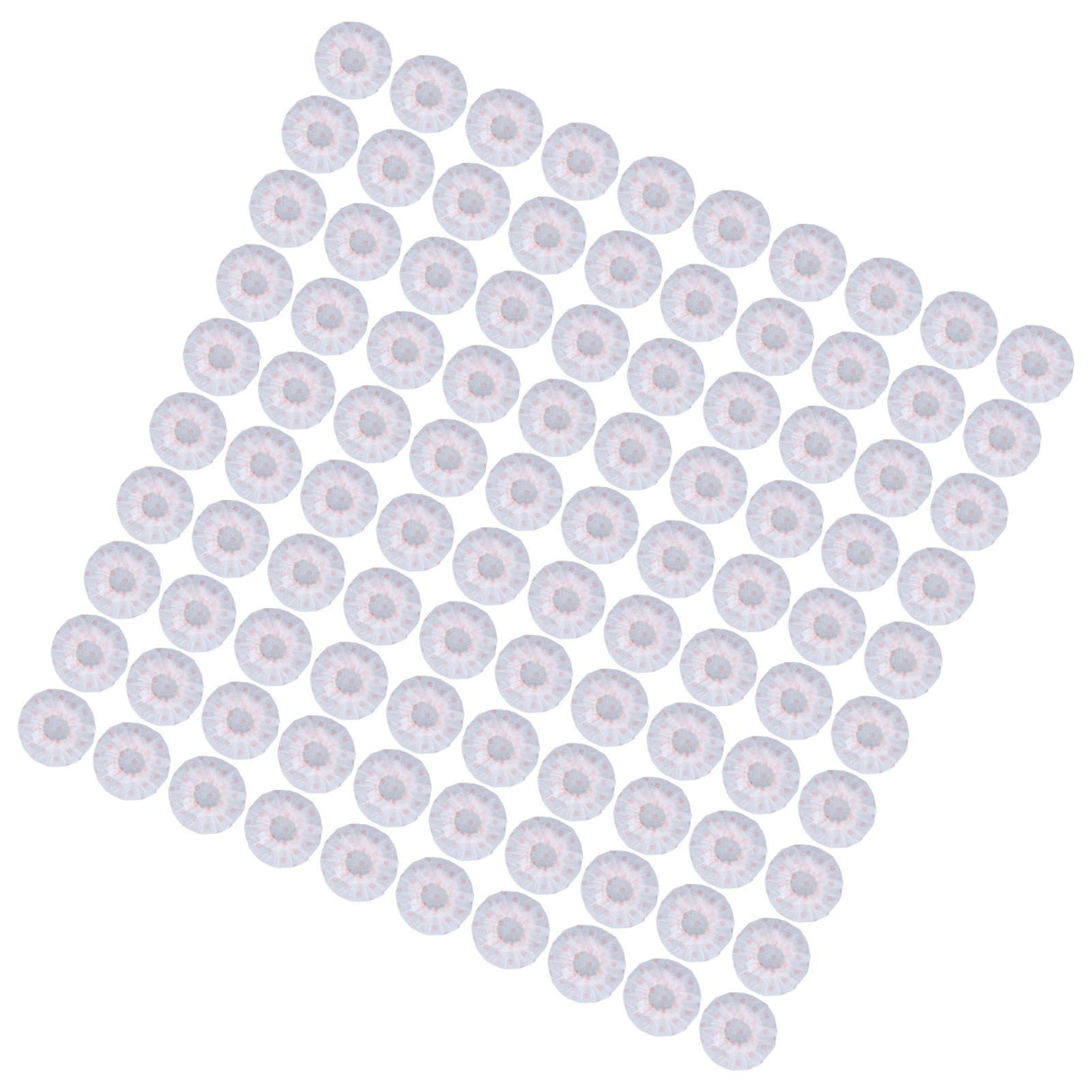 100Pcs Microphone Cover Dust Sweat Resistant Disposable Excellent Elasticity Reduce Noise Microphone CapsWhite Red Dot