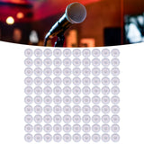 100Pcs Microphone Cover Dust Sweat Resistant Disposable Excellent Elasticity Reduce Noise Microphone CapsWhite Red Dot