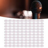100Pcs Microphone Cover Dust Sweat Resistant Disposable Excellent Elasticity Reduce Noise Microphone CapsWhite Red Dot