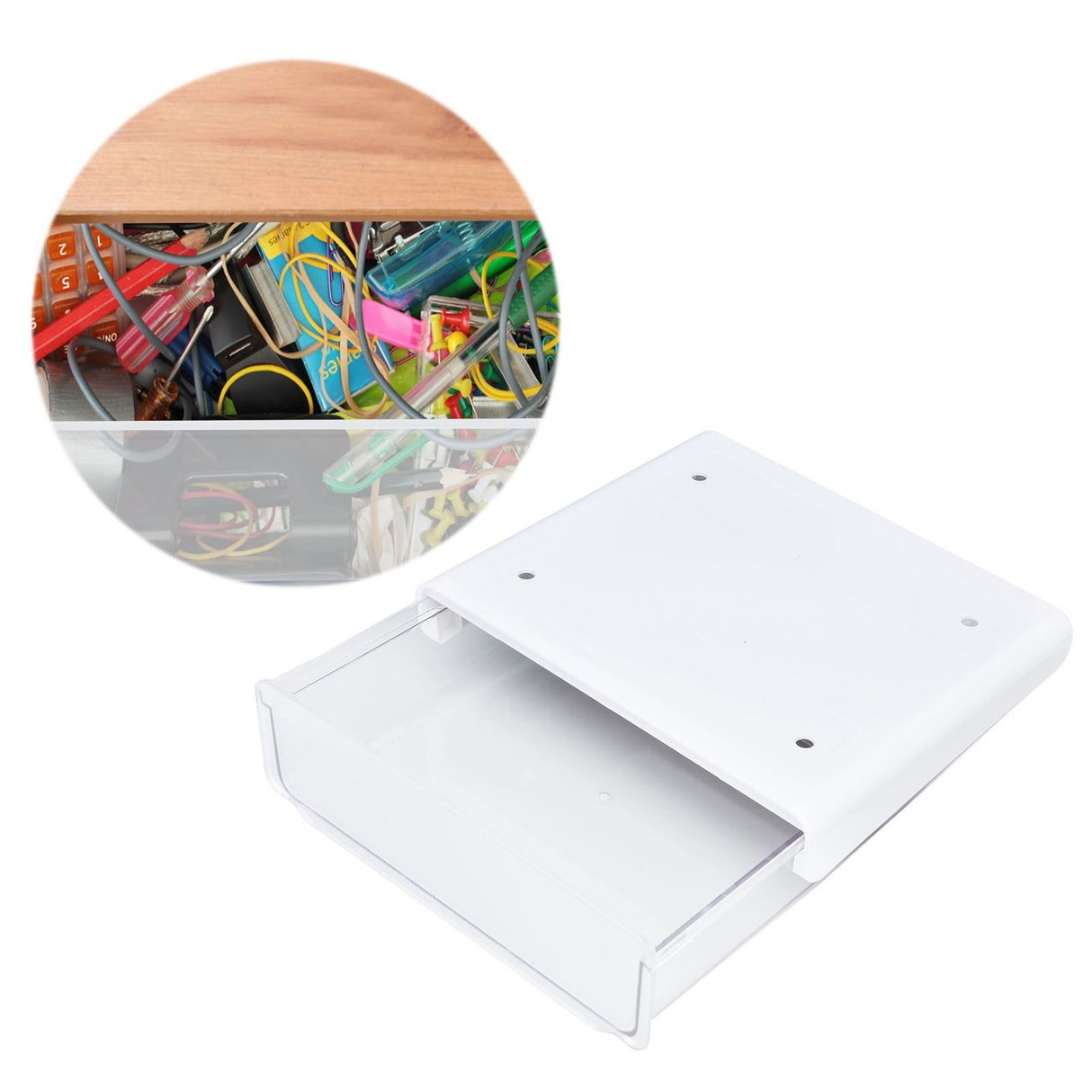 Acrylic Drawer Storage Concealed Acrylic Drawer Storage Holder with 3 Pastes for Home OfficeL