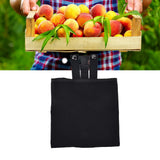 Foraging Bag Canvas Foldable Portable Thick Unique Simple Appearance Belt Fruit Picking Pouch for Outdoor CampingBlack