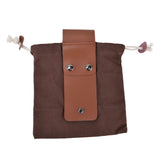 Fruit Picking Bag Waist Hanging Canvas Material PU Style Folded Save Space Belt Foraging BagBrown - Front View