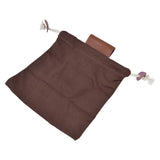 Fruit Picking Bag Waist Hanging Canvas Material PU Style Folded Save Space Belt Foraging BagBrown - Close-Up Angle