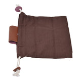 Fruit Picking Bag Waist Hanging Canvas Material PU Style Folded Save Space Belt Foraging BagBrown - Low Angle