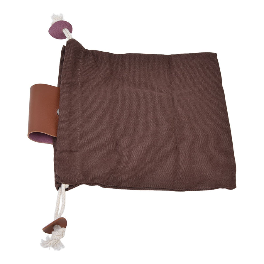 Fruit Picking Bag Waist Hanging Canvas Material PU Style Folded Save Space Belt Foraging BagBrown