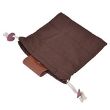 Fruit Picking Bag Waist Hanging Canvas Material PU Style Folded Save Space Belt Foraging BagBrown