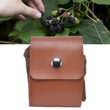 Fruit Picking Bag Waist Hanging Canvas Material PU Style Folded Save Space Belt Foraging BagBrown