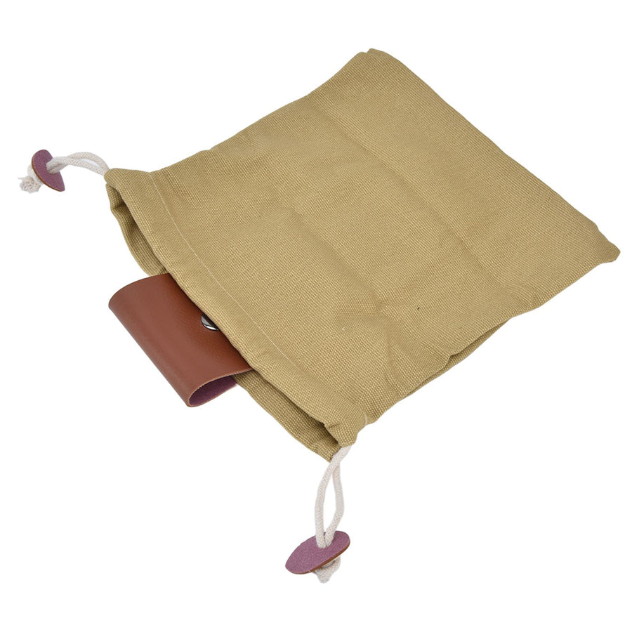 Fruit Picking Bag Waist Hanging Canvas Material PU Style Folded Save Space Belt Foraging BagKhaki