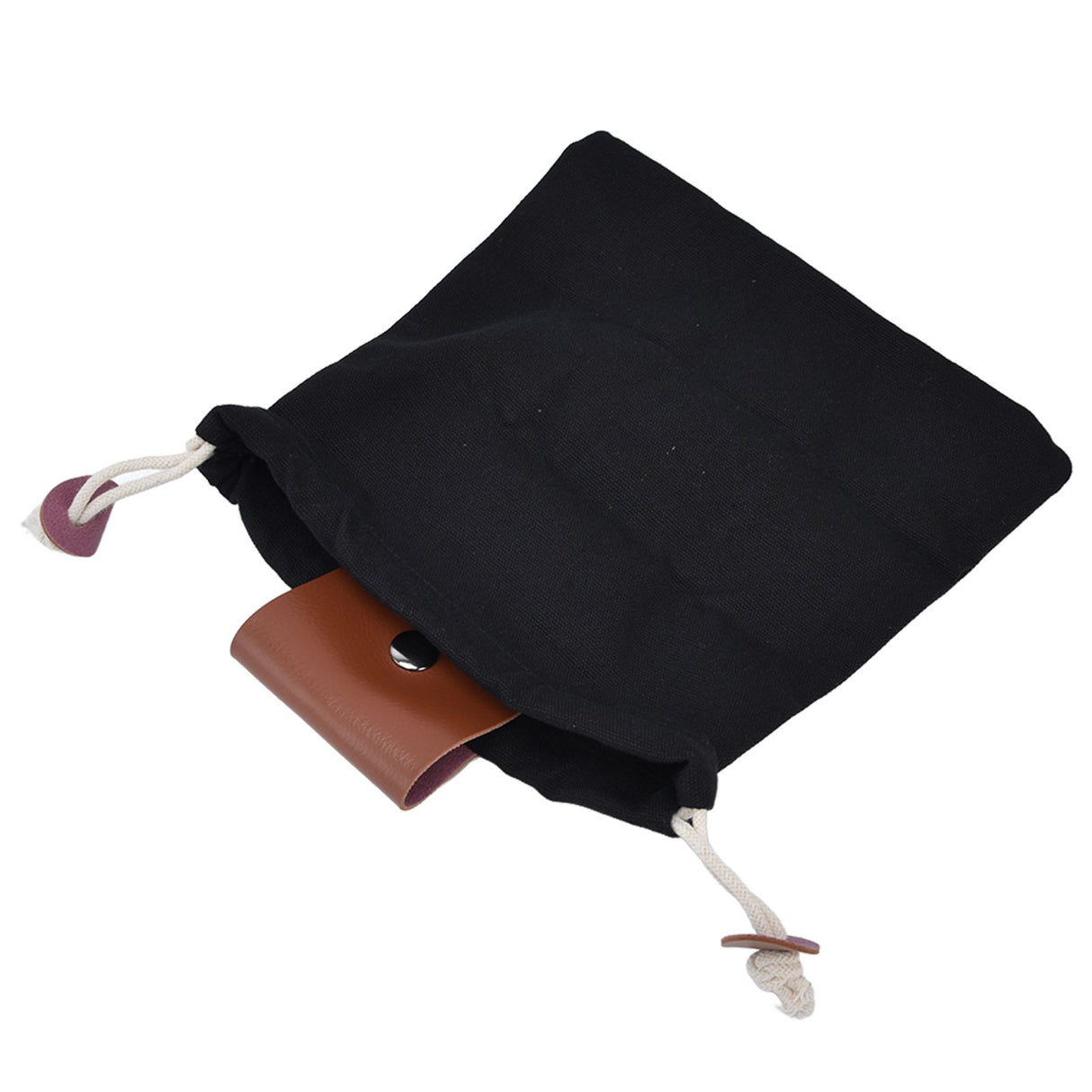 Fruit Picking Bag Waist Hanging Canvas Material PU Style Folded Save Space Belt Foraging BagBlack