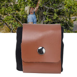 Fruit Picking Bag Waist Hanging Canvas Material PU Style Folded Save Space Belt Foraging BagBlack - Extra Image
