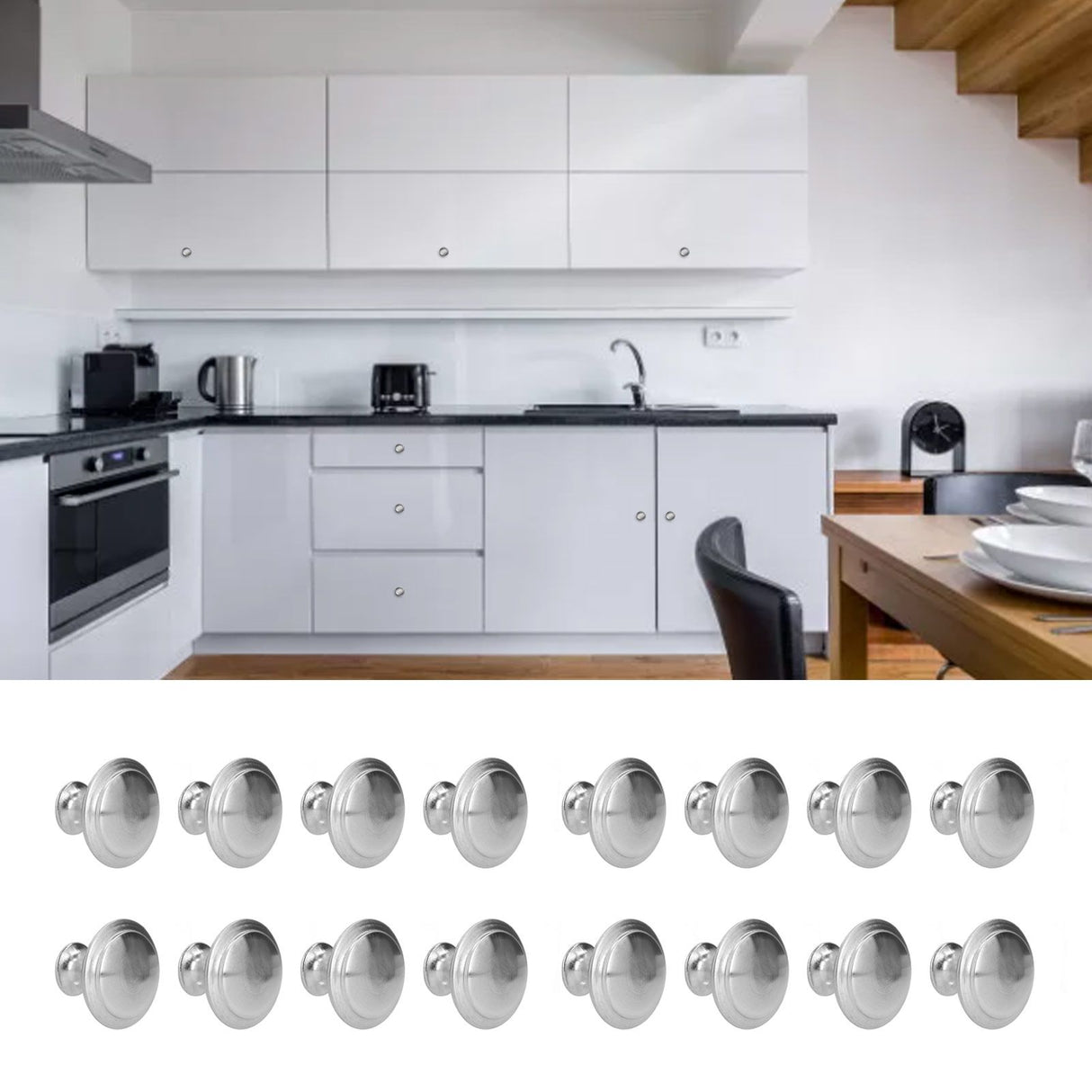40Pcs Round Cabinet Knobs Replaceable Rustproof Stylish Furniture Knobs for Kitchen Cabinets Furniture DoorsL