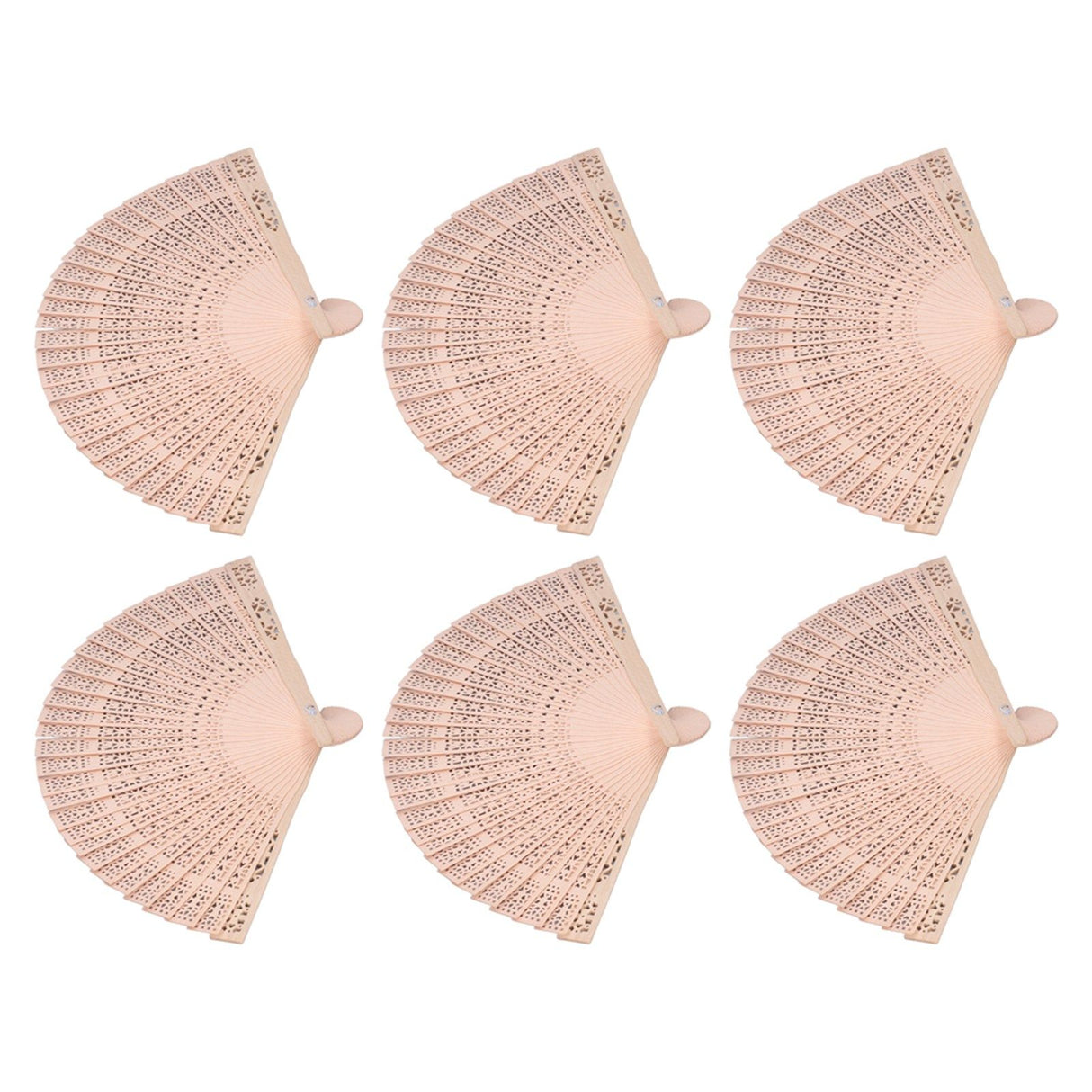 12Pcs Wooden Hand Fans Chinese Style Hollow Folding Handheld Fan for Wedding Gift Party DIY Decoration