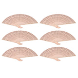 12Pcs Wooden Hand Fans Chinese Style Hollow Folding Handheld Fan for Wedding Gift Party DIY Decoration - Extra Image