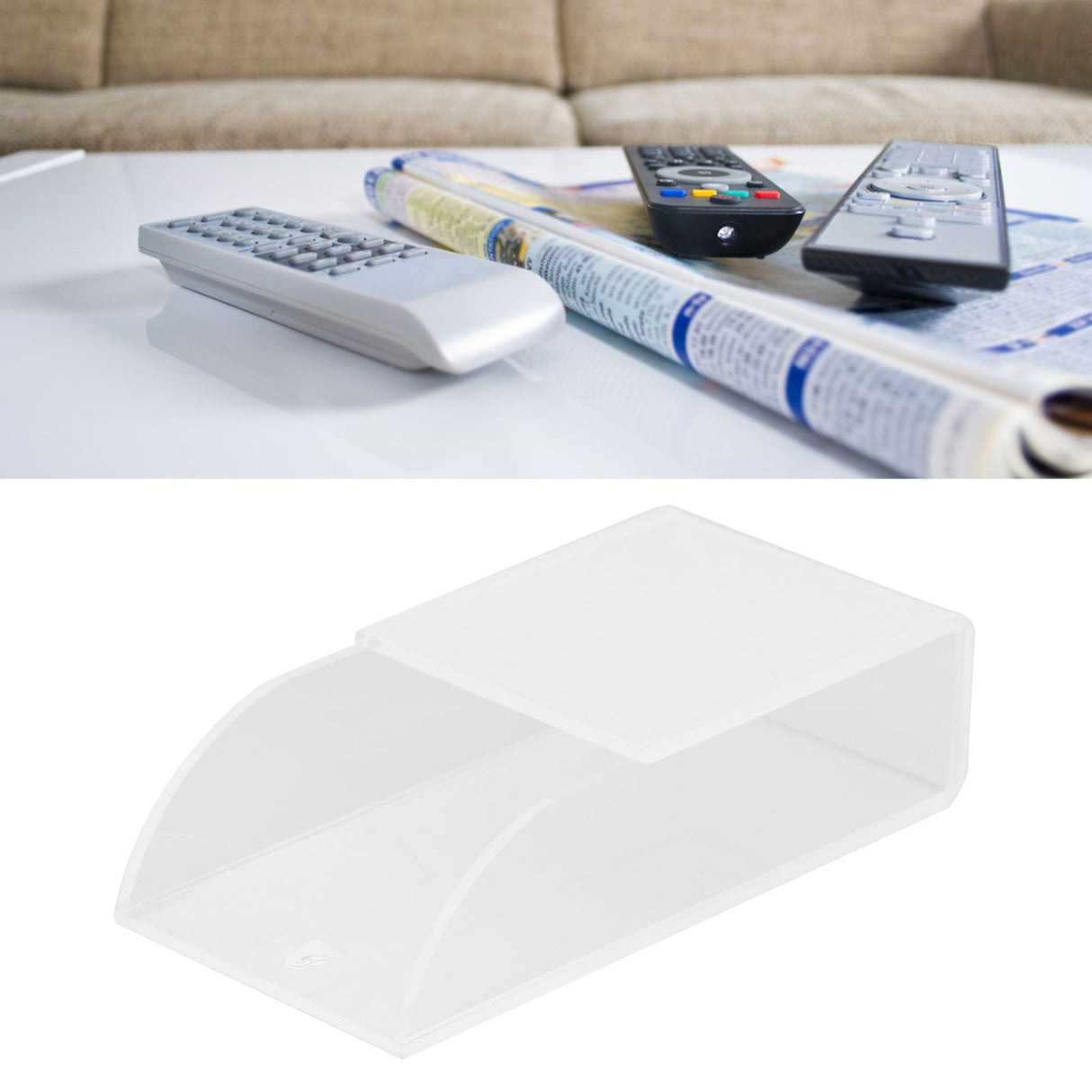 Acrylic Remote Control Holder Simple Wall Mount Media Organizer Transparent Cosmetics Stand1 Cell