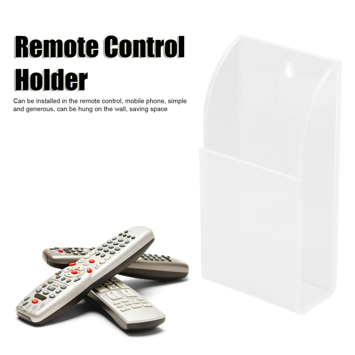 Acrylic Remote Control Holder Simple Wall Mount Media Organizer Transparent Cosmetics Stand1 Cell