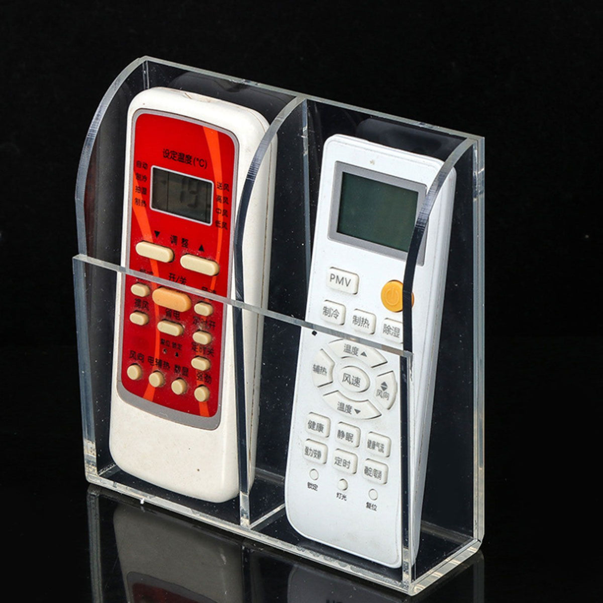 Acrylic Remote Control Holder Simple Wall Mount Media Organizer Transparent Cosmetics Stand2 Cell