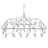 Clothes Drying Rack with 28 Clips Stainless Steel Laundry Drying Hanger for Socks Towels Bras Underwear