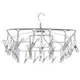 Clothes Drying Rack with 28 Clips Stainless Steel Laundry Drying Hanger for Socks Towels Bras Underwear