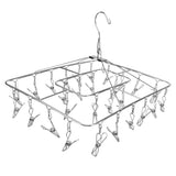 Clothes Drying Rack with 28 Clips Stainless Steel Laundry Drying Hanger for Socks Towels Bras Underwear