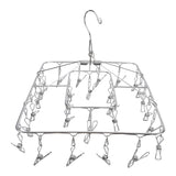 Clothes Drying Rack with 28 Clips Stainless Steel Laundry Drying Hanger for Socks Towels Bras Underwear - Extra Image