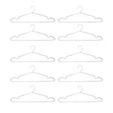 10pcs Clothes Hangers Stainless Steel Heavy Duty Prevent Slip Space Saving Coat Drying Hangers