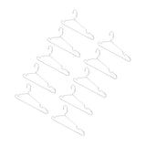 10pcs Clothes Hangers Stainless Steel Heavy Duty Prevent Slip Space Saving Coat Drying Hangers - Top-Down View