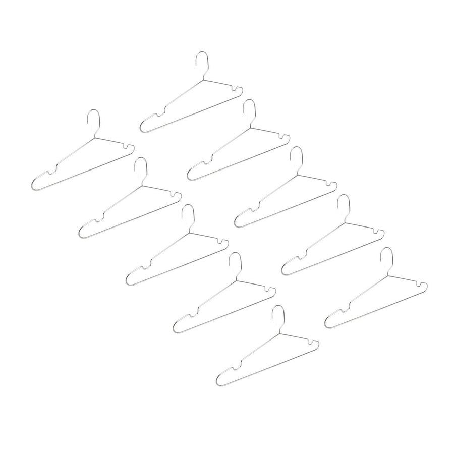 10pcs Clothes Hangers Stainless Steel Heavy Duty Prevent Slip Space Saving Coat Drying Hangers