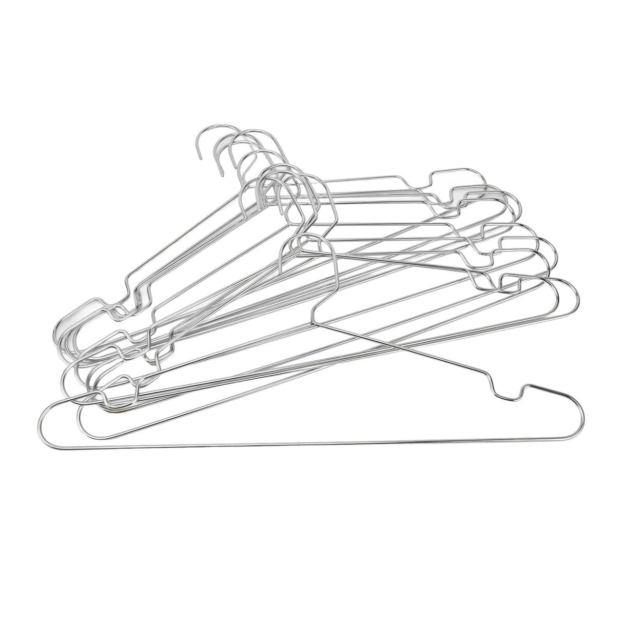 10pcs Clothes Hangers Stainless Steel Heavy Duty Prevent Slip Space Saving Coat Drying Hangers