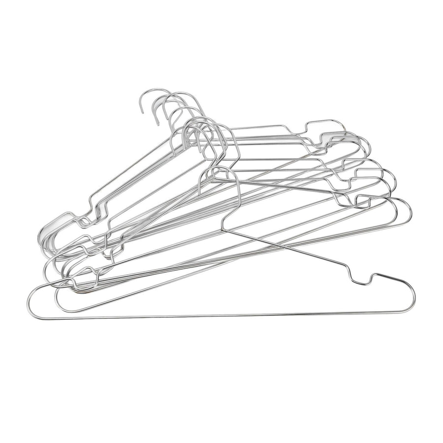 10pcs Clothes Hangers Stainless Steel Heavy Duty Prevent Slip Space Saving Coat Drying Hangers