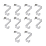 10Pcs Stainless Steel Cabinet Door Hook Waterproof Z Shaped Reversible Door Hanger for Kitchen Apartment - Side View