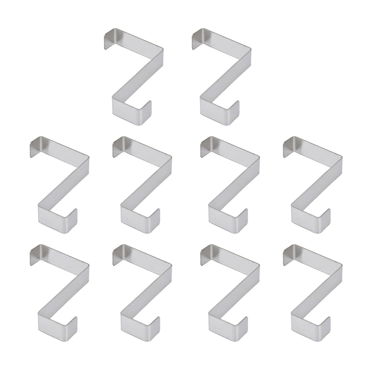 10Pcs Stainless Steel Cabinet Door Hook Waterproof Z Shaped Reversible Door Hanger for Kitchen Apartment