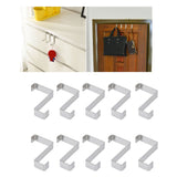 10Pcs Stainless Steel Cabinet Door Hook Waterproof Z Shaped Reversible Door Hanger for Kitchen Apartment