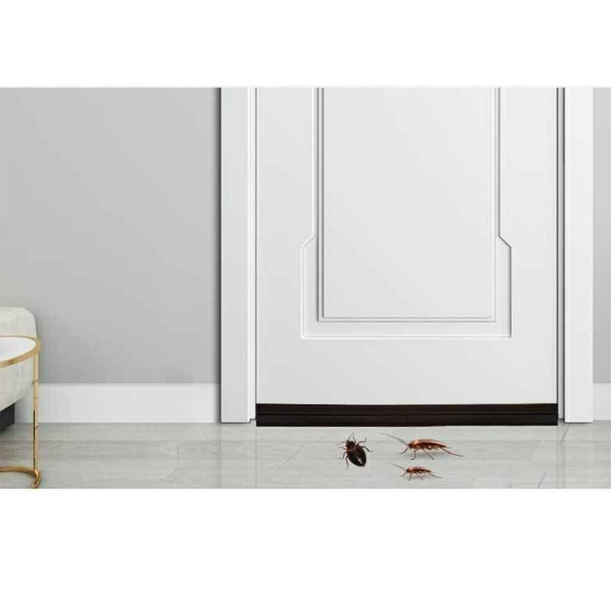 Door Edge Strip Bottom Sealing Self Adhesive Dust Proof Soundproofing Weather Protection Trim Brown