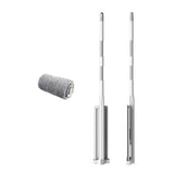 Microfiber Flat Mop Hand Wash Free Long Handle Large Flat Mop Dry Wet Use Floor Cleaning Tool White 36 Plate Set with 1 Cloth