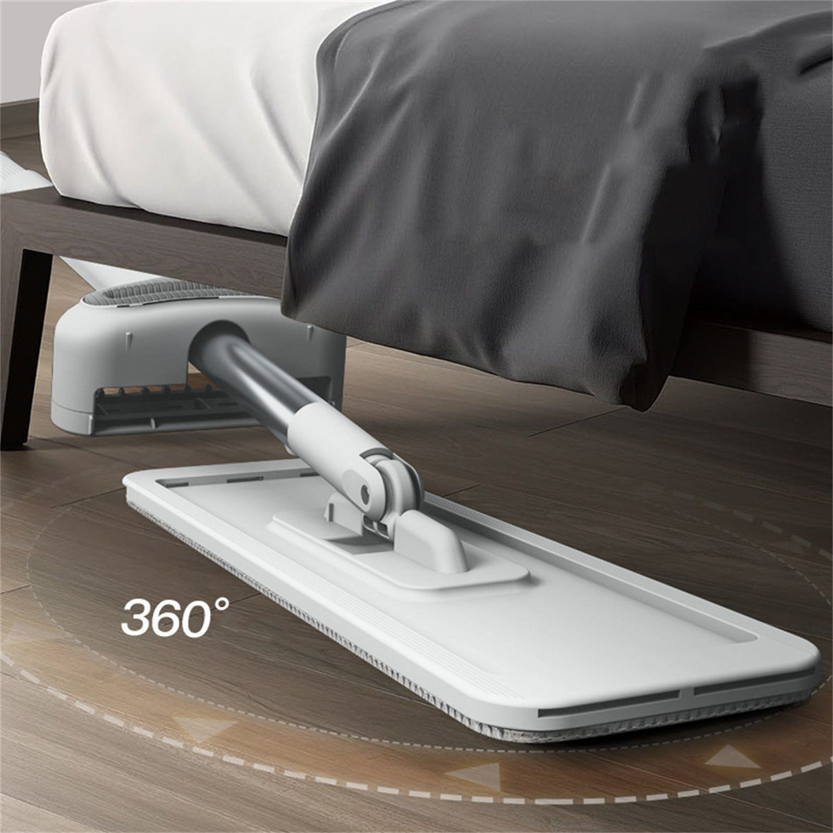 Microfiber Flat Mop Hand Wash Free Long Handle Large Flat Mop Dry Wet Use Floor Cleaning Tool White 36 Plate Set with 1 Cloth