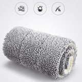 Microfiber Flat Mop Hand Wash Free Long Handle Large Flat Mop Dry Wet Use Floor Cleaning Tool White 36 Plate Set with 1 Cloth - Extra Image