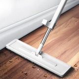 Microfiber Flat Mop Hand Wash Free Long Handle Large Flat Mop Dry Wet Use Floor Cleaning Tool White 36 Plate Set with 1 Cloth