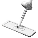 Microfiber Flat Mop Hand Wash Free Long Handle Large Flat Mop Dry Wet Use Floor Cleaning Tool White 36 Plate Set with 3 Cloth - Rear View