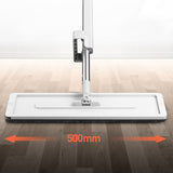 Microfiber Flat Mop Hand Wash Free Long Handle Large Flat Mop Dry Wet Use Floor Cleaning Tool White 36 Plate Set with 3 Cloth - Extra Image
