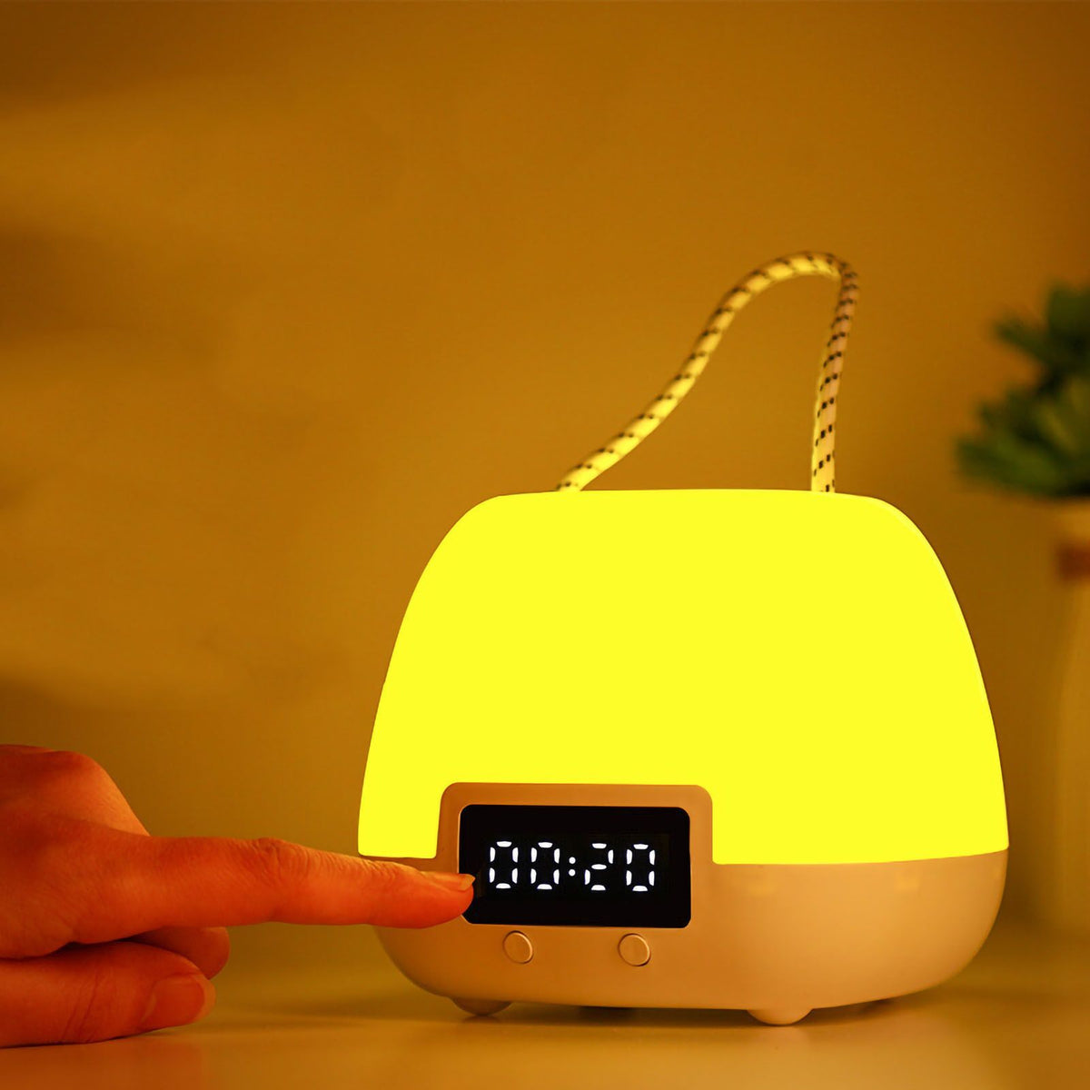 LED Night Light Rechargeable Children's Bedroom Bedside Desk Lamp Household Supplies 4w Remote Control 3 Color Clock