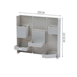 Folding Standable Stationery Box Office Pencil Holder Desktop Magnetic Plastic Makeup Case Gray - Front View