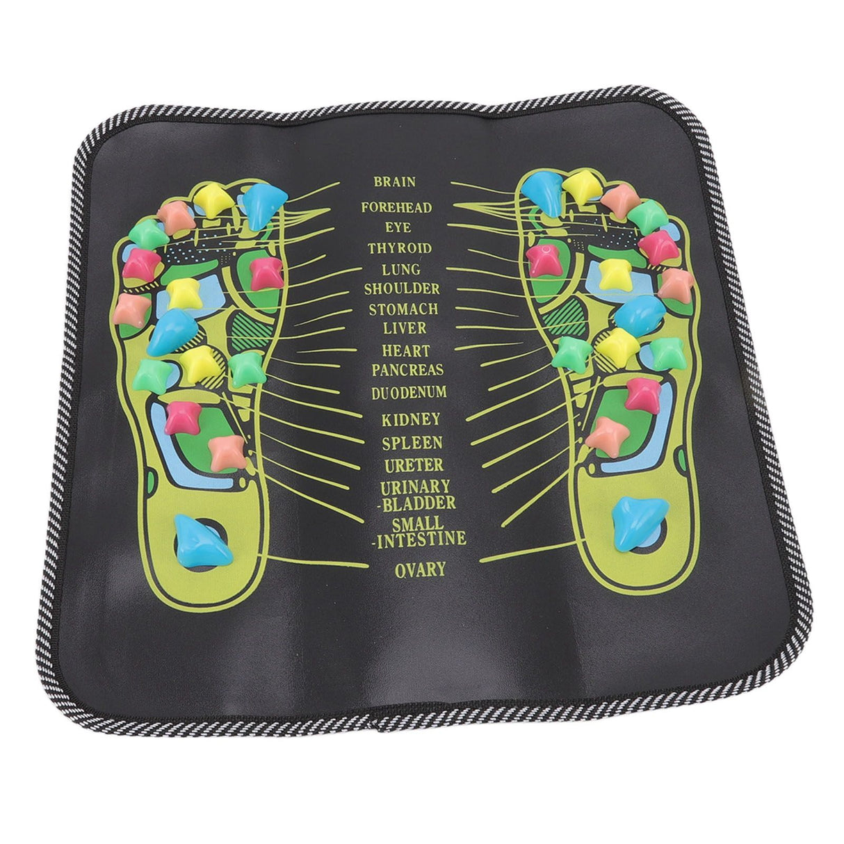 Foot Massage Mat Blood Circulation Relieve Pain Simulation Cobblestone Reflexology Walk Stone Mat 35x35cm / 13.8x13.8in
