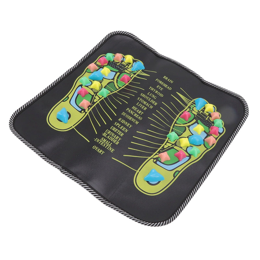 Foot Massage Mat Blood Circulation Relieve Pain Simulation Cobblestone Reflexology Walk Stone Mat 35x35cm / 13.8x13.8in