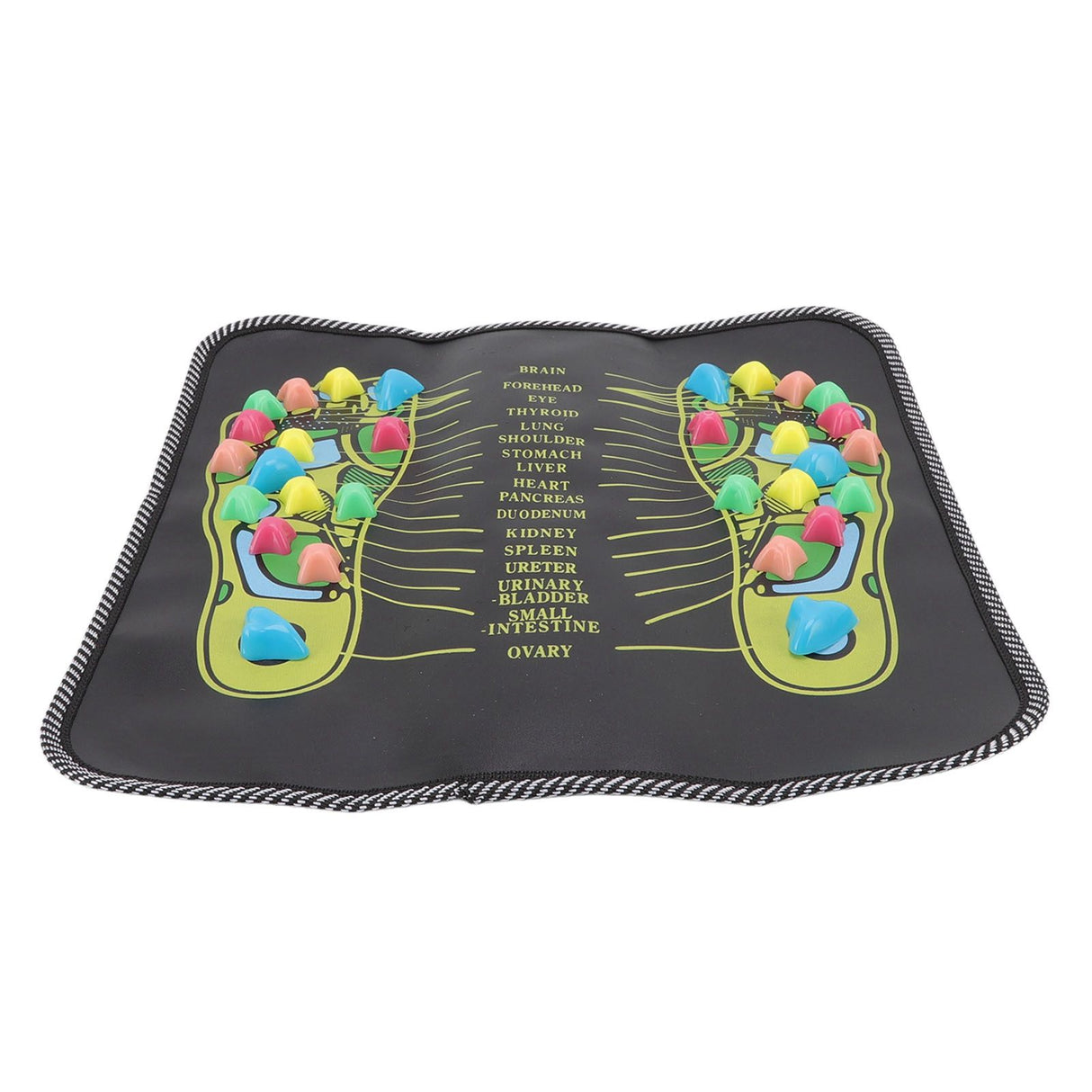 Foot Massage Mat Blood Circulation Relieve Pain Simulation Cobblestone Reflexology Walk Stone Mat 35x35cm / 13.8x13.8in