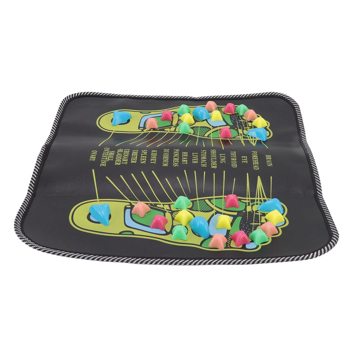 Foot Massage Mat Blood Circulation Relieve Pain Simulation Cobblestone Reflexology Walk Stone Mat 35x35cm / 13.8x13.8in